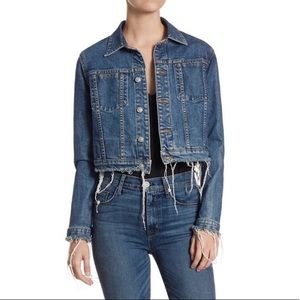 Hudson Jeans | Frayed Cropped Denim Jacket